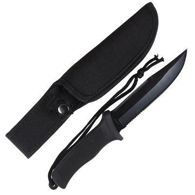 Coltello da combattimento con fodero CORDURA NERO