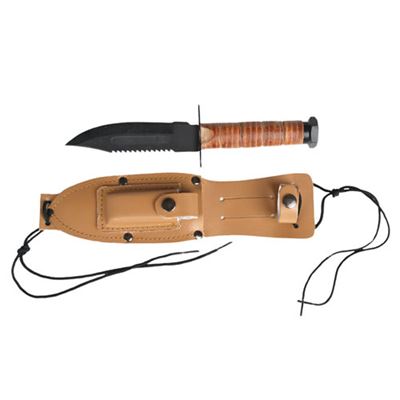 Coltello da combattimento US PILOT fodero in pelle MARRONE
