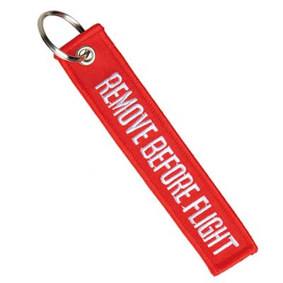 Portachiavi "REMOVE BEFORE FLIGHT" ROSSO