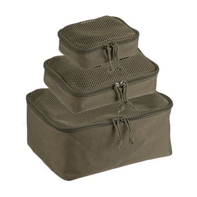 Set di 3 custodie con rete MESH VERDI