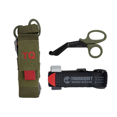 Laccio emostatico Rhino Rescue set custodia e forbici VERDE