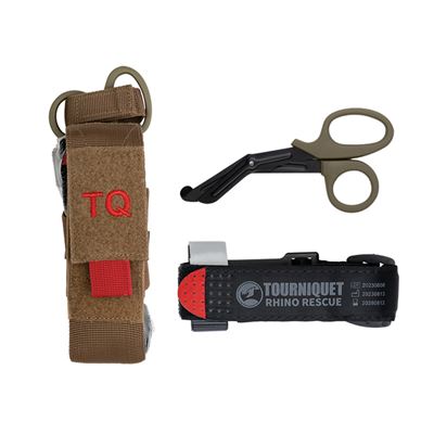Laccio emostatico Rhino Rescue set custodia e forbici COYOTE