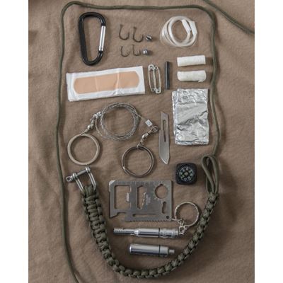 Kit di sopravvivenza SURVIVAL PARACORD VERDE MIL-TEC® 16027701 2