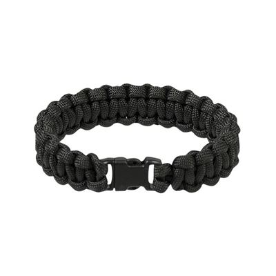 Bracciale intrecciato PARACORD 15 mm NERO