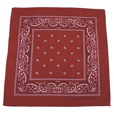 Sciarpa BANDANA 55x55 cm VINO/NERO