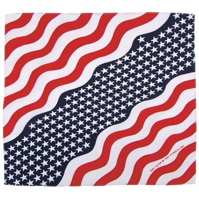 Fazzoletto BANDANA 55x55 cm stelle e strisce ROSSO/BLU/BIANCO