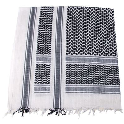 Foulard SHEMAGH in cotone BIANCO-NERO MFH 16503A 2