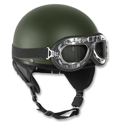 Casco da moto RETRO con occhiali VERDE