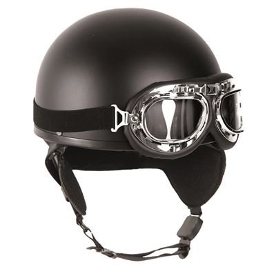 Casco da moto RETRO con occhiali NERO