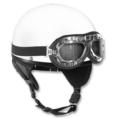 Casco da moto RETRO con occhiali BIANCO