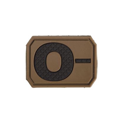 Toppa in plastica 3D con chiusura in velcro gruppo sanguigno 0- COYOTE