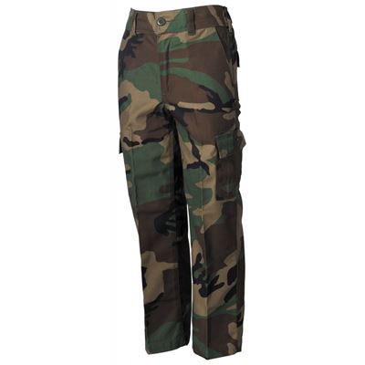 Pantaloni mimetici per bambini modello BDU WOODLAND
