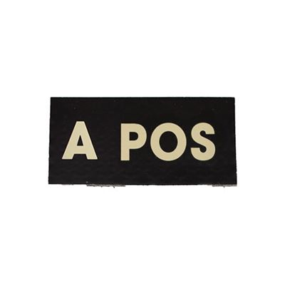 Toppa IFF IR gruppo sanguigno VELCRO A POS NERO