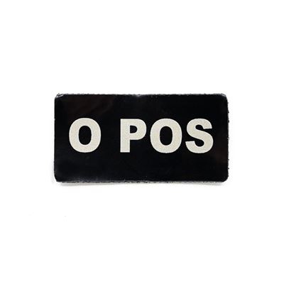 Toppa IFF IR gruppo sanguigno VELCRO 0 POS NERO