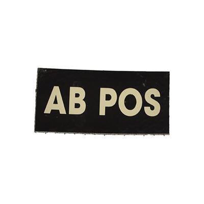 Toppa IFF IR gruppo sanguigno VELCRO AB POS NERO