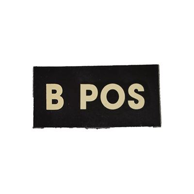 Toppa IFF IR gruppo sanguigno VELCRO B POS NERO