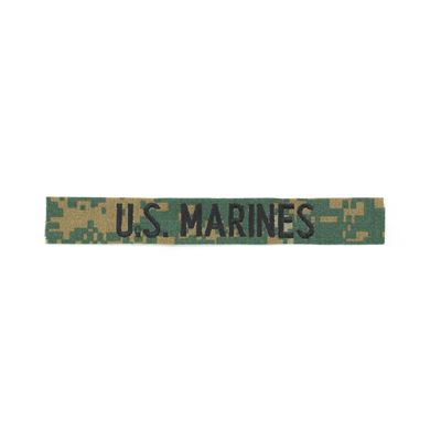 Toppa "U.S. MARINES" filo nero MARPAT WOODLAND