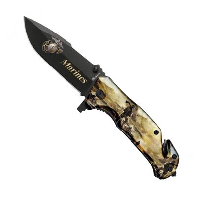 Coltello pieghevole ALBAINOX FOS MARINES 3D lama liscia