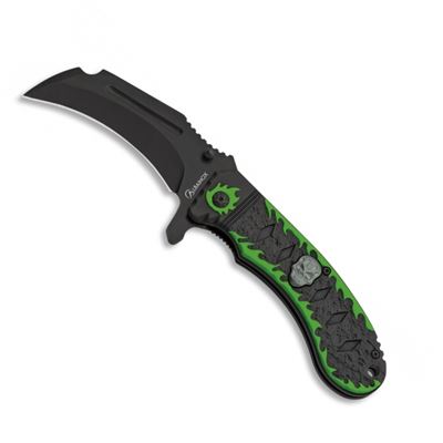 Coltello pieghevole LEBKA FOS lama liscia VERDE/NERO