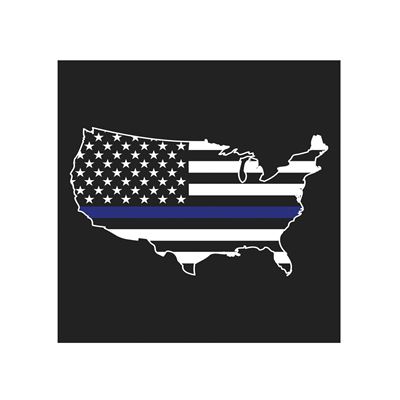 Maglietta THIN BLUE LINE USA mappa NERO ROTHCO 1851 2