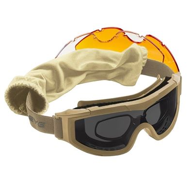 Occhiali tattici chiusi F-Tac con lenti intercambiabili e clip RX COYOTE