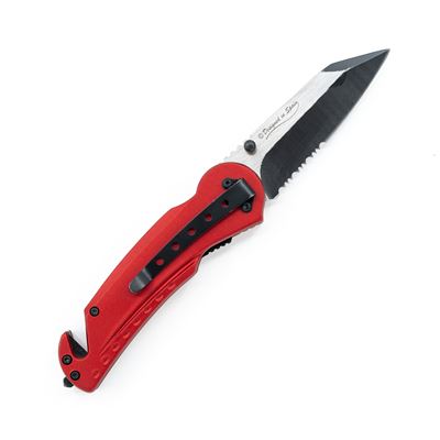 Coltello pieghevole SEG-2 MEDIC lama combinata ROSSO Albainox 18854GR1003 3