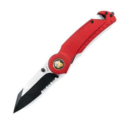 Coltello pieghevole SEG-2 FIREFIGHTER lama combinata ROSSO