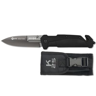 Coltello pieghevole AH-64 lama liscia NERO