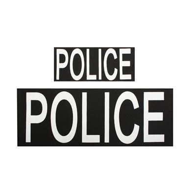 Toppa POLICE 2 pezzi NERO con stampa bianca VELCRO