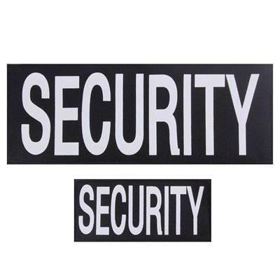 Toppa SECURITY 2 pz NERO con stampa bianca VELCRO