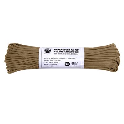 Corda PARACORD nylon 550LB ø 4 mm / 30 m COYOTE BROWN