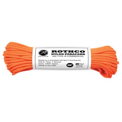 Corda PARACORD nylon 550LB ø 4 mm / 30 m ARANCIONE RIFLETTENTE
