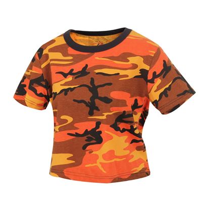 Maglietta corta da donna CROP URBAN CAMO ORANGE