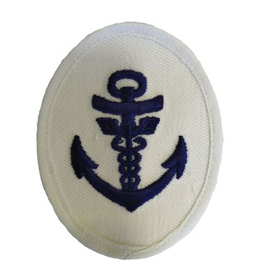 Distintivo delle unità navali NVA Maat Verwaltung ovale con ancora, due serpenti BIANCO