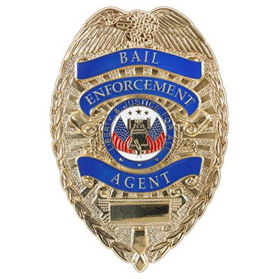 Distintivo DELUXE "BAIL ENFORCEMENT AGENT" DORATO