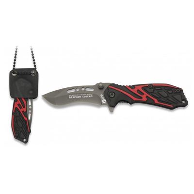 Coltello pieghevole K25 19932 ROSSO/NERO
