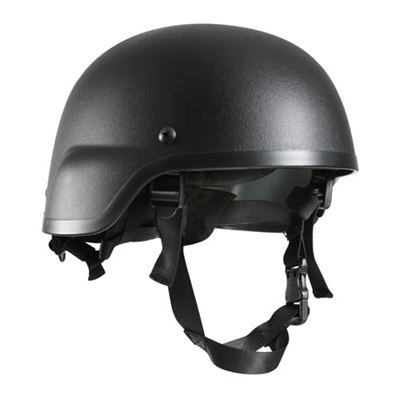 Casco MICH 2000 in plastica ABS USA NERO con imbottitura