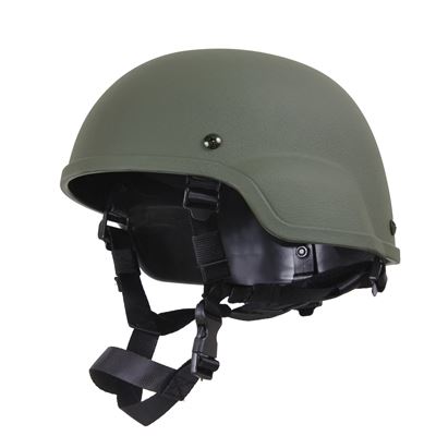 Casco MICH 2000 in plastica ABS VERDE con imbottitura