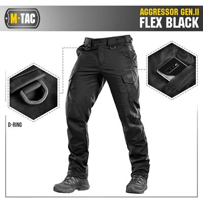 Pantaloni tattici AGGRESSOR Gen. II Flex NERI M-TAC 20058002 3