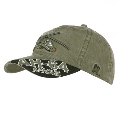 Cappellino da baseball con elicottero AH-64 APACHE VERDE