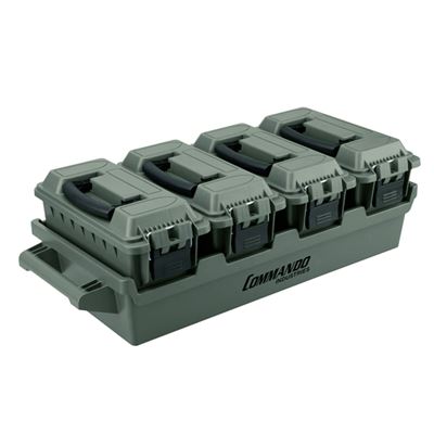 Set di 4 contenitori in plastica AMMO BOX VERDE