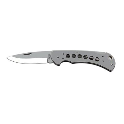 Coltello pieghevole SAVAGE HABLOCK INOX con sicura, impugnatura INOX