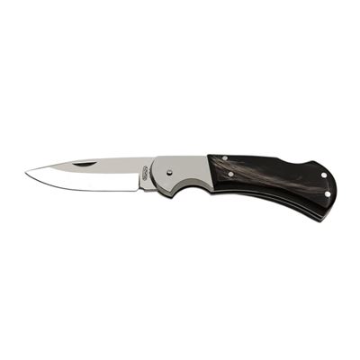 Coltello pieghevole SAVAGE HABLOCK INOX con sicura, impugnatura in CORNO DI BUFALO