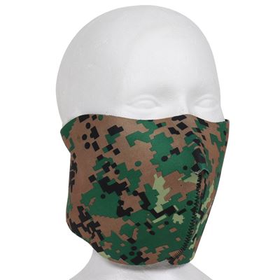 Maschera in neoprene double-face NERO/DIGITAL WOODLAND