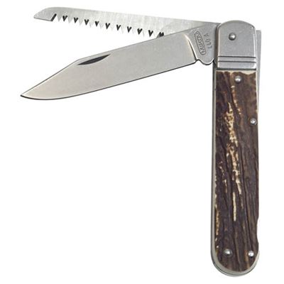 Coltello pieghevole 232-XH-2 con imitazione corno INOX con sicura impugnatura PLASTICA