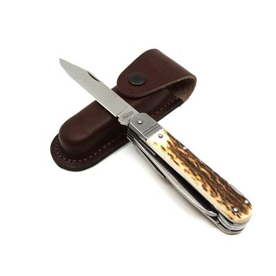 Coltello da caccia pieghevole FIXIR 6 KP con sicura, impugnatura in CORNO DI CERVO MIKOV 232-XP-6V-KP 3