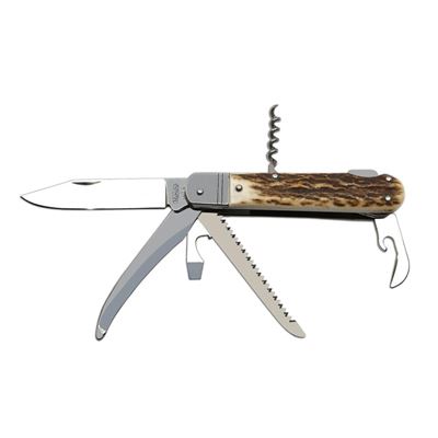 Coltello da caccia pieghevole FIXIR 6 KP con sicura, impugnatura in CORNO DI CERVO