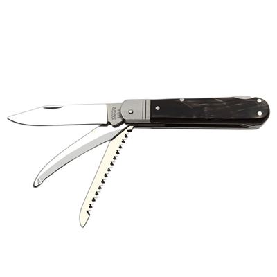 Coltello pieghevole INOX 3 KP con sicura, impugnatura in CORNO DI BUFALO