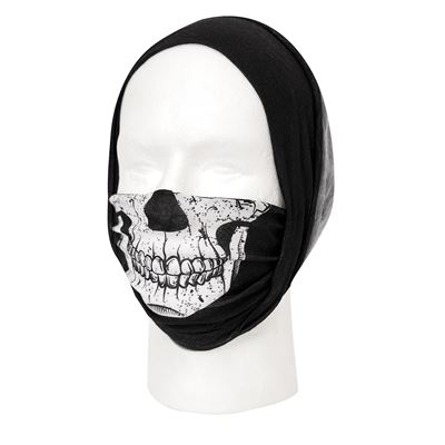 Sciarpa HEADGEAR multifunzionale con teschio NERO ROTHCO 2408 2