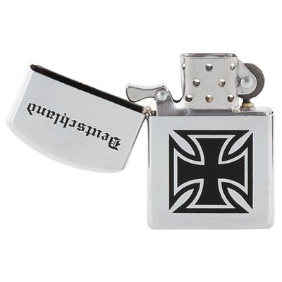 Accendino a benzina con logo a forma di croce CROMO MFH 24083Q 2